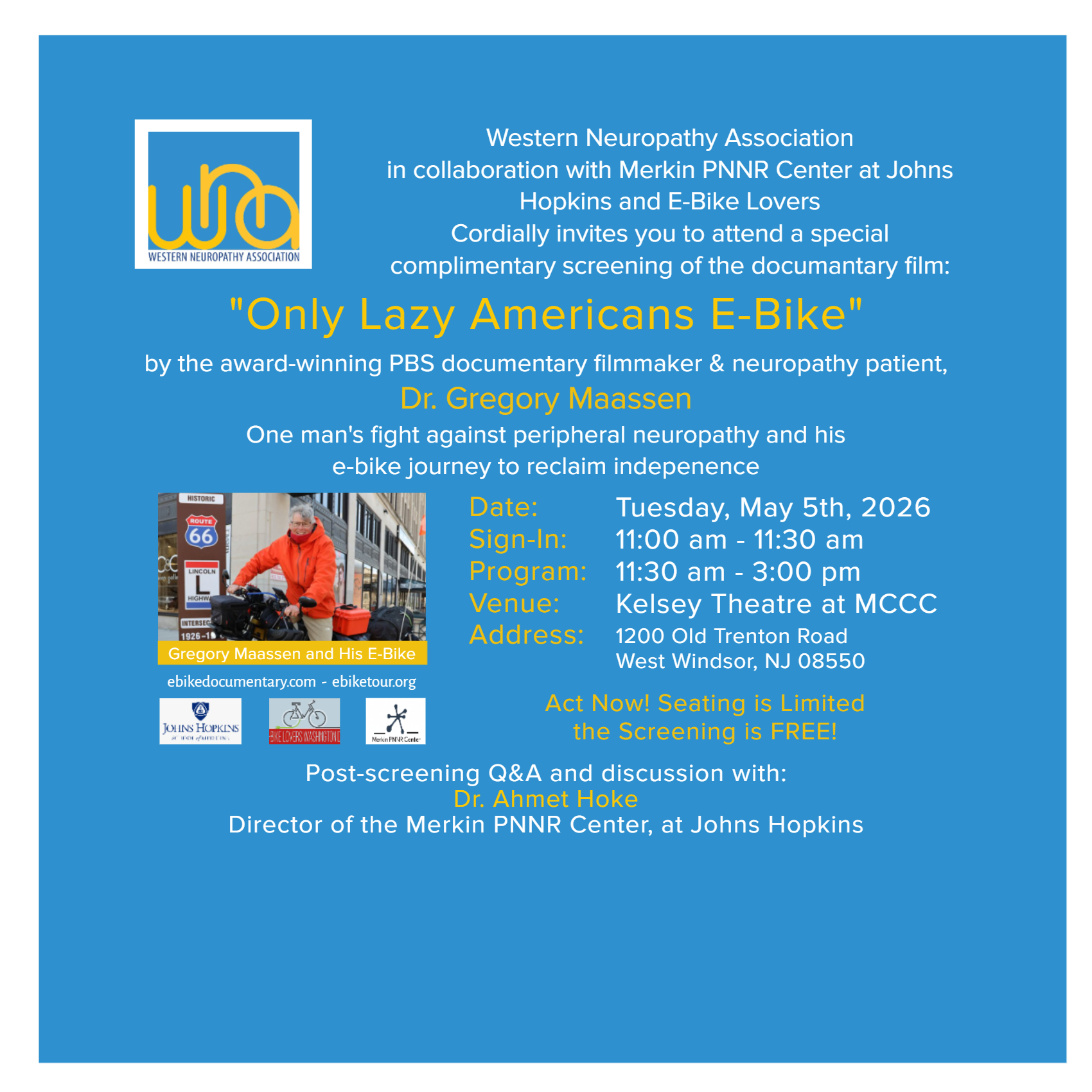 May 5th - Special Theatre Event in West Windsor, New Jersey