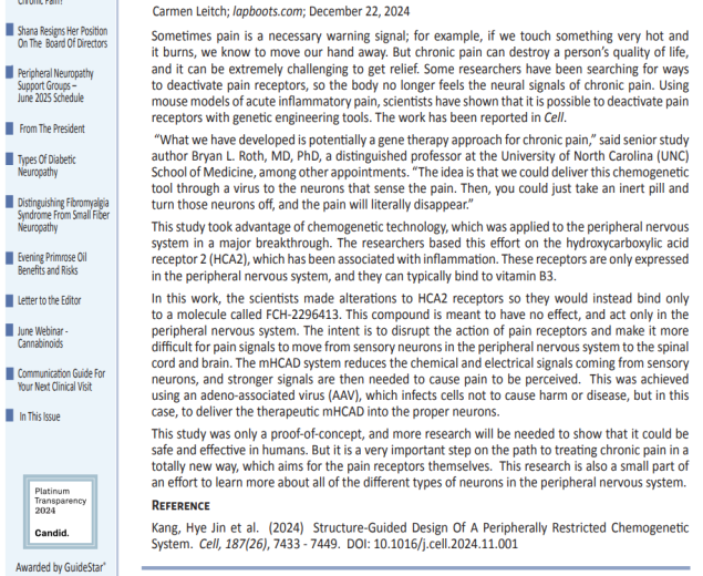 image of front page of Neuropathy Hope newsletter